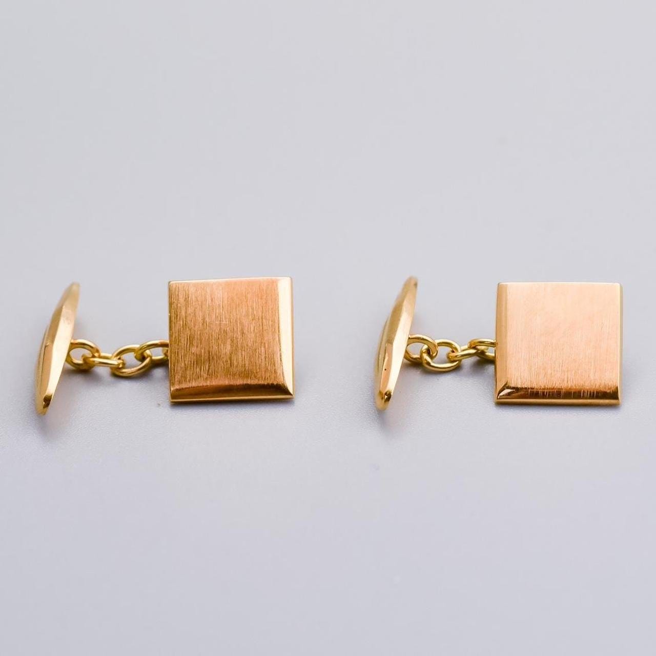 9K Gold Square Cufflinks