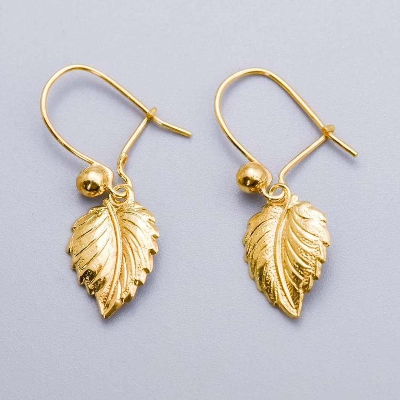 9K Gold Leaf Earrings