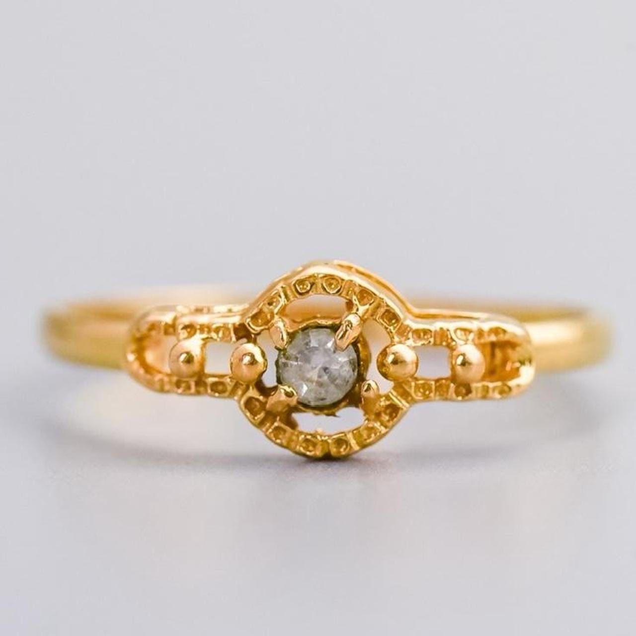 18K Gold Antique Rock Crystal Ring