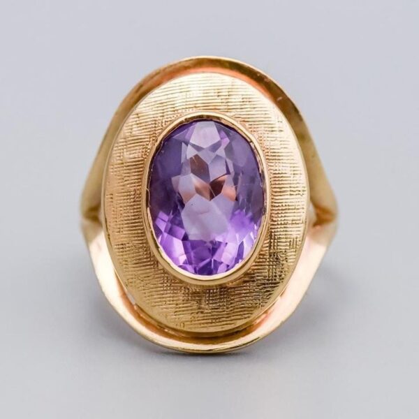 9K Gold Amethyst Ring