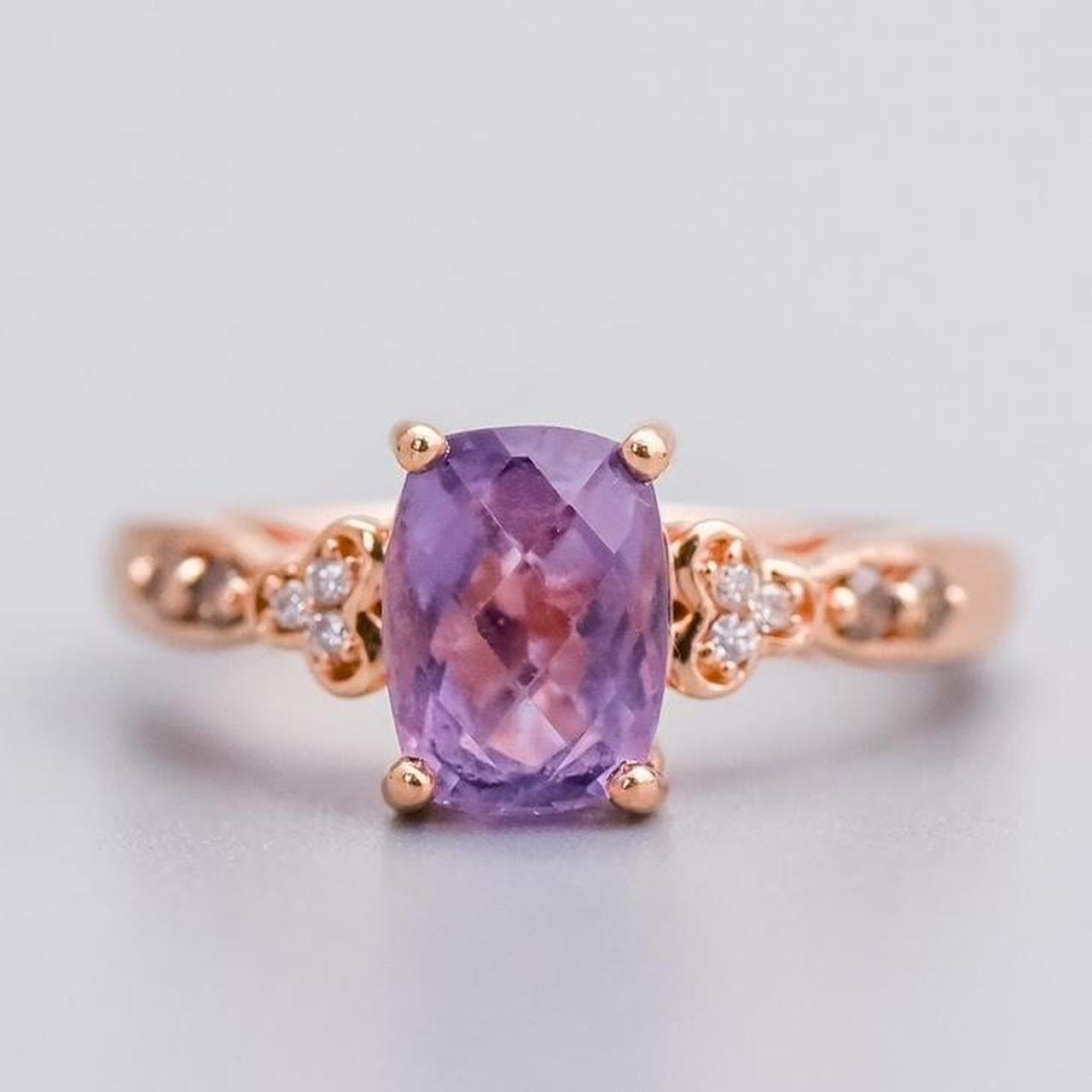 14K Rose Gold Amethyst Ring