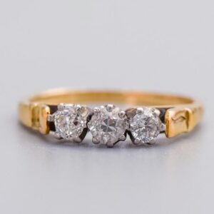 18K Gold Diamond Trilogy Ring