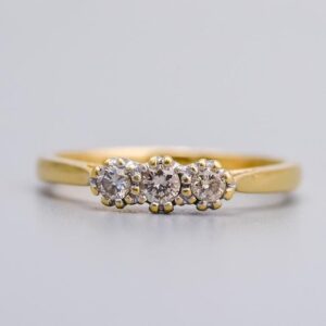 18K Gold Diamond Trilogy Ring