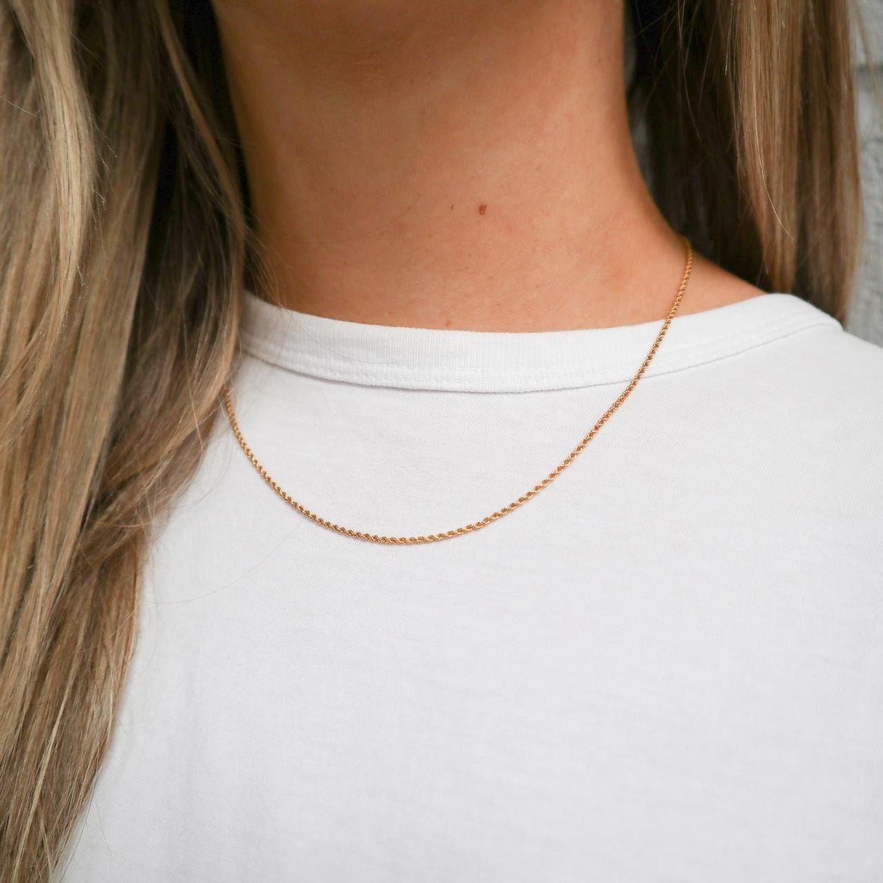15K Gold Rope Chain Necklace