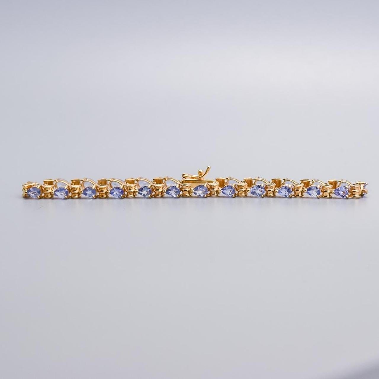 10K Gold Tanzanite Tennis Bracelet