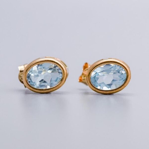 Solid 9K Gold Aquamarine Earrings