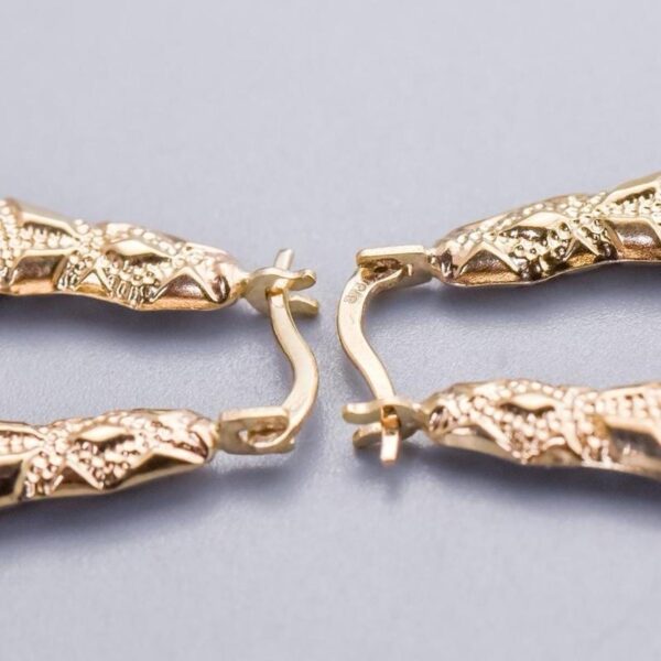 9K Gold Textured Handbag Earrings
