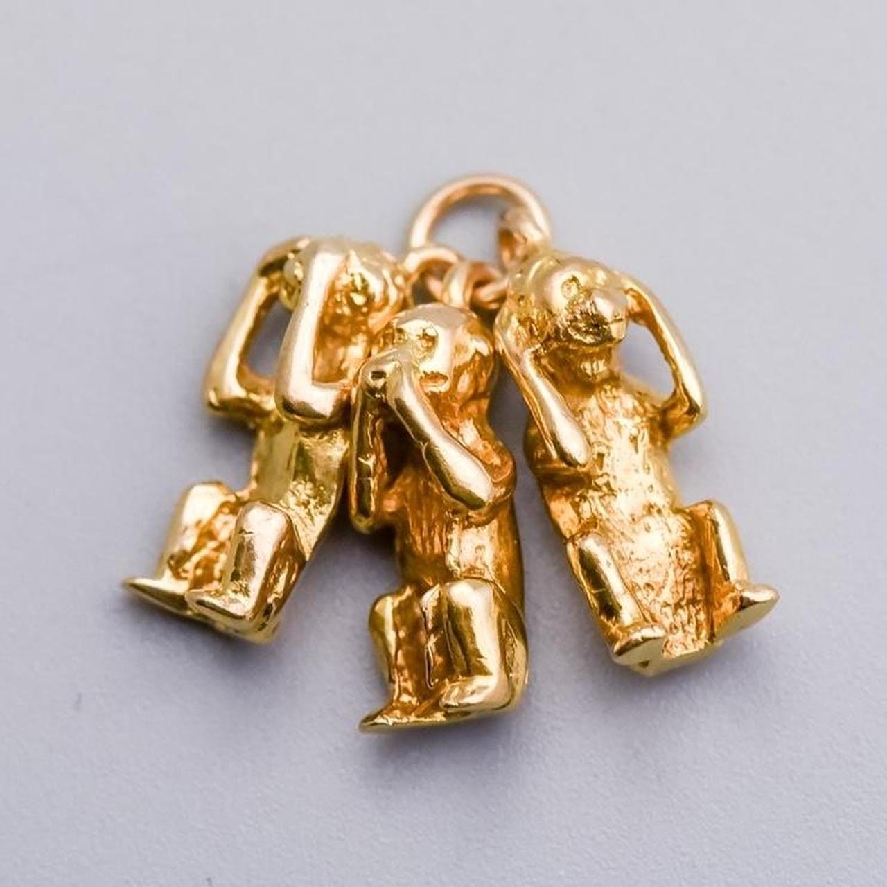 9K Gold Three Wise Monkey Charm