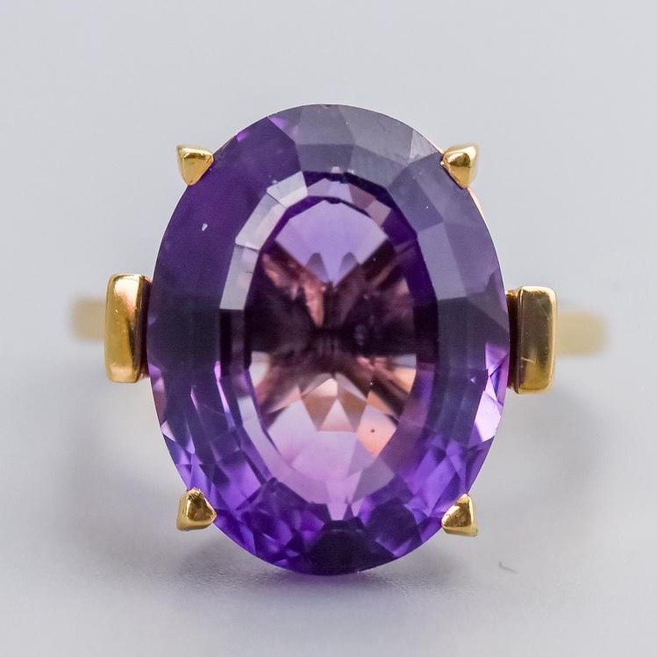 14K Gold Amethyst Cocktail Ring