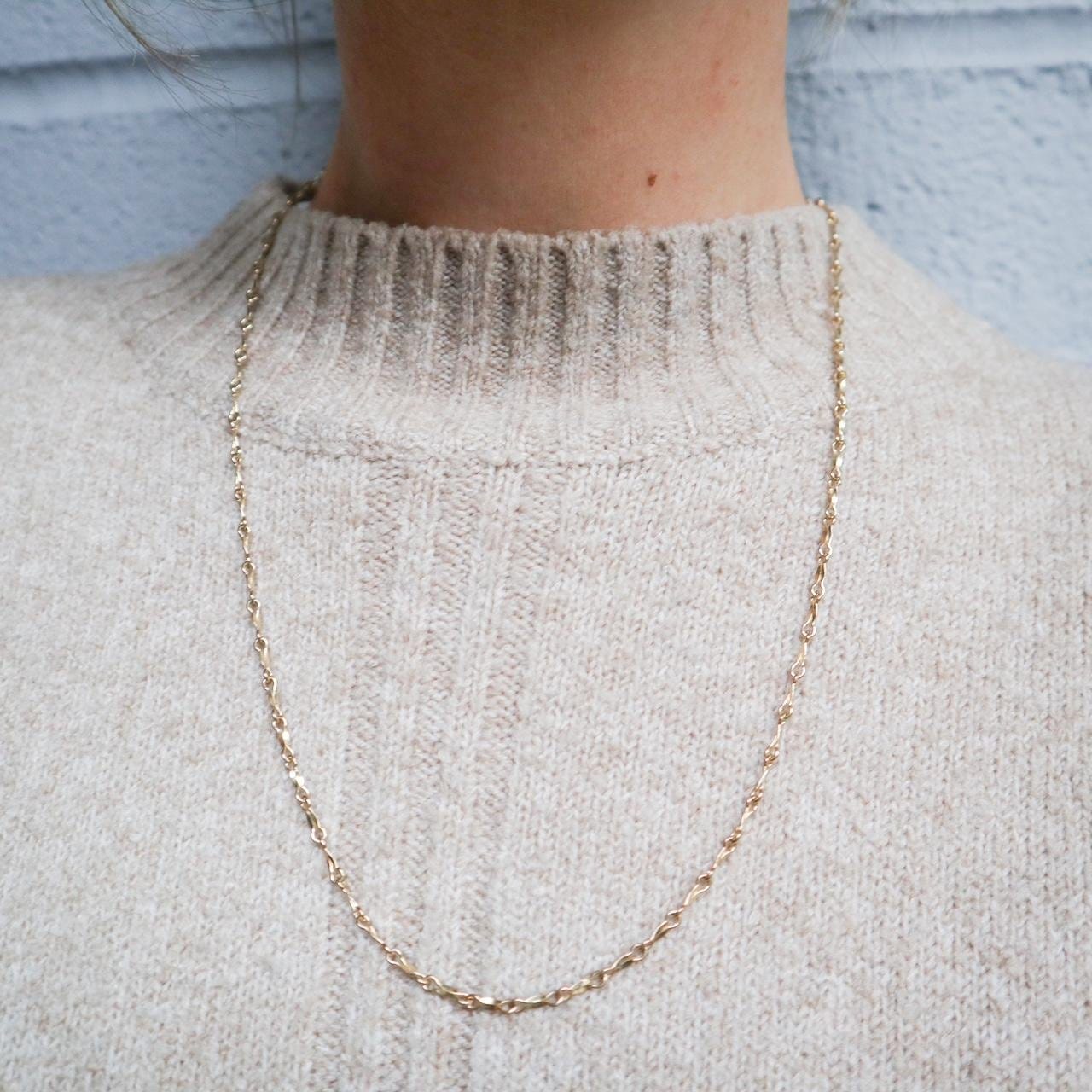 12K Gold Twisted Link Necklace