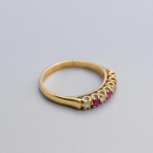 9K Gold Ruby and Diamond Ring