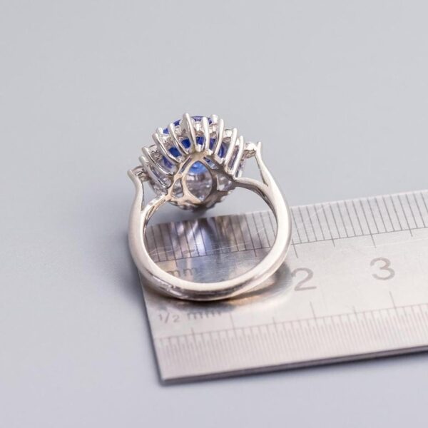 Platinum Tanzanite and Diamond Ring