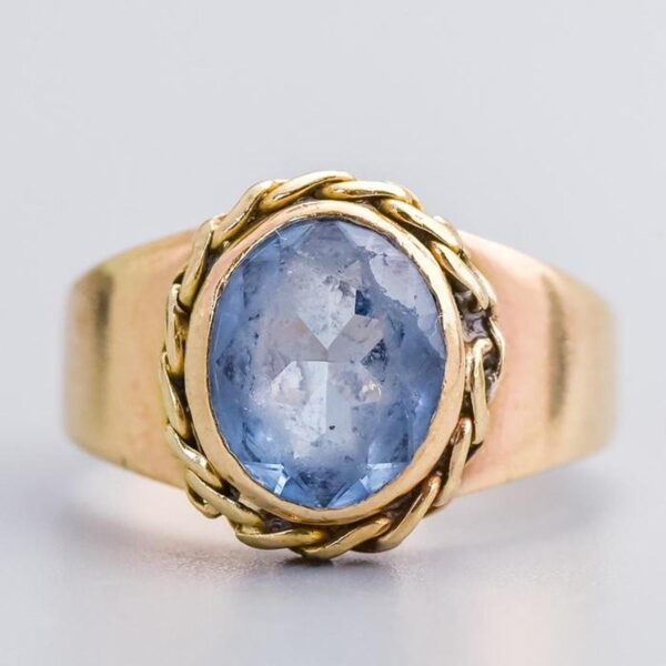 9K Gold Blue Topaz Ring