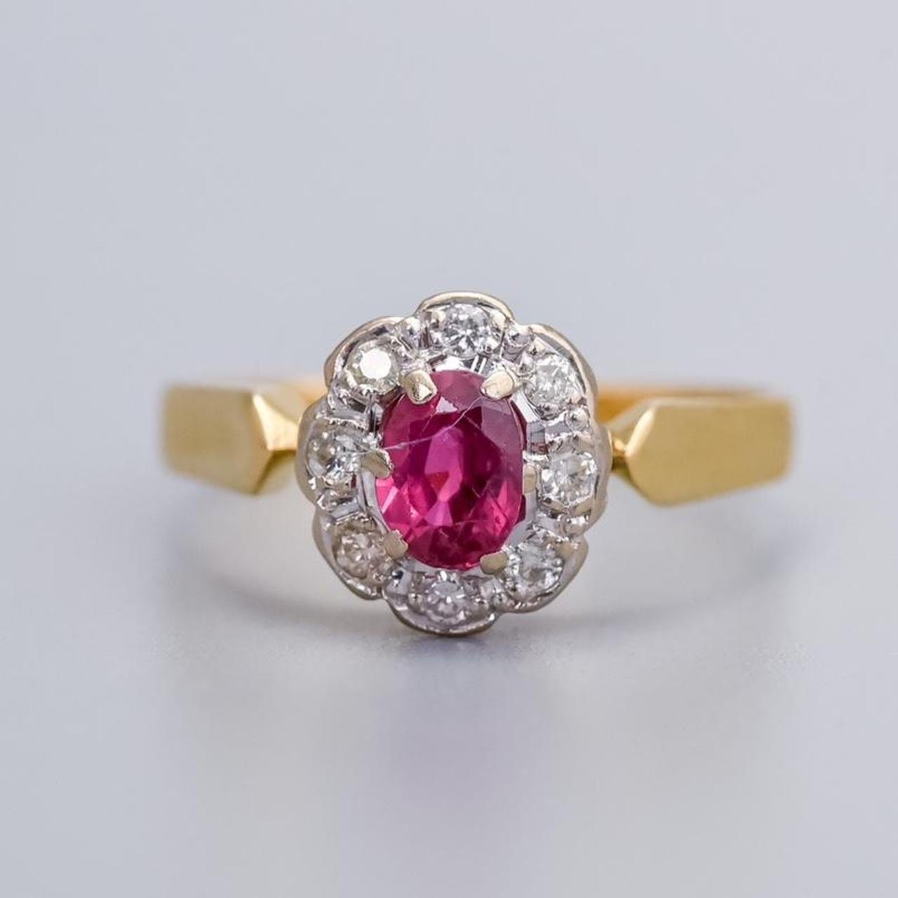 18K Gold Ruby and Diamond Ring