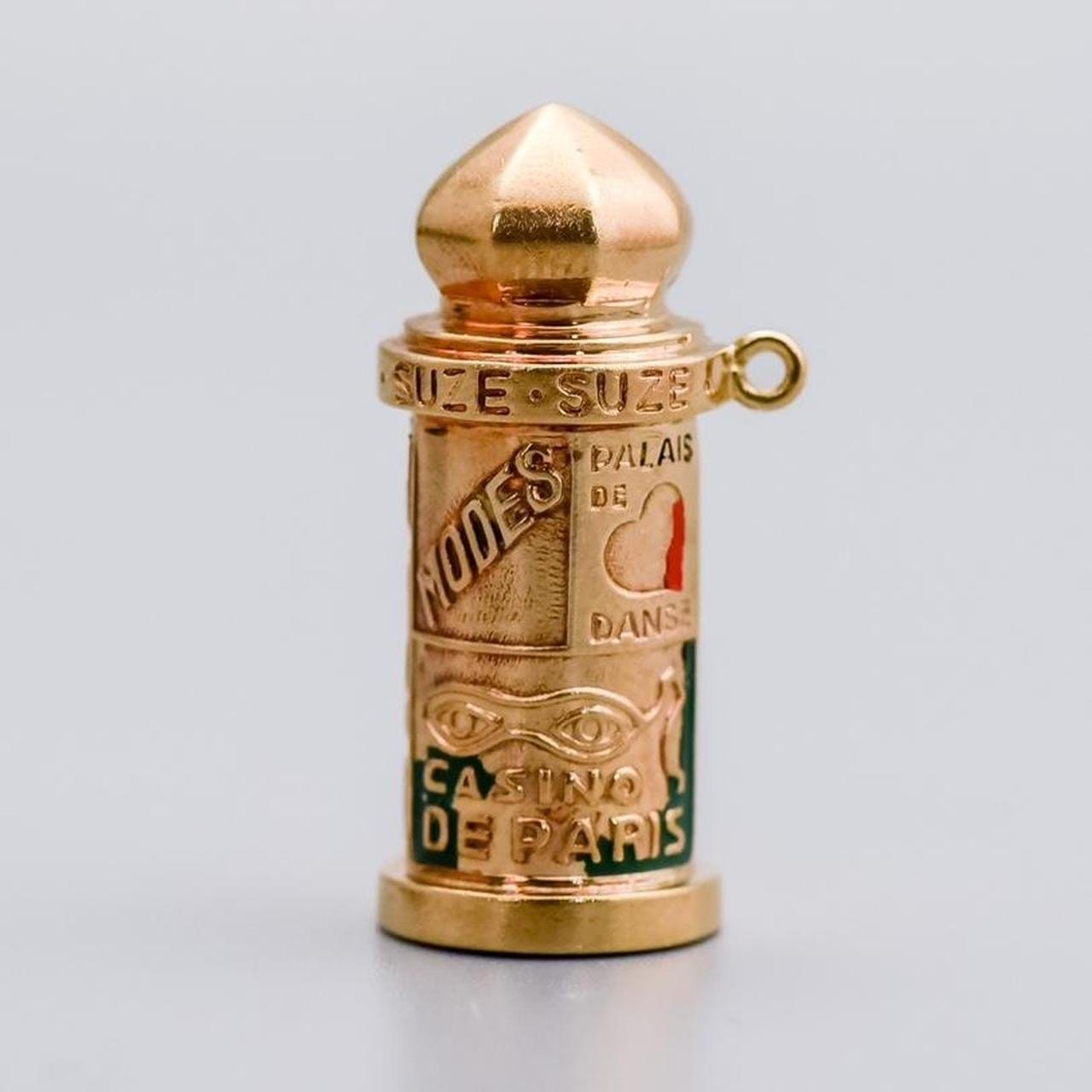 14K Gold French Kiosk Charm