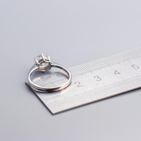 9K White Gold CZ Solitaire Ring