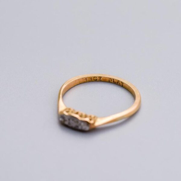 18K Gold Art Deco Diamond Trilogy Ring