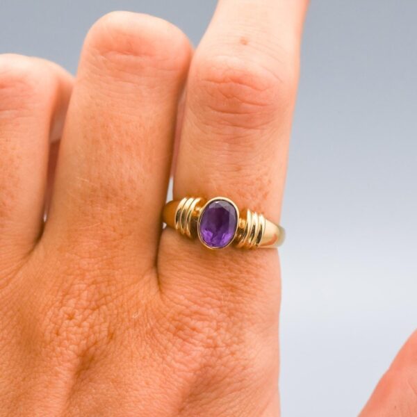 9K Gold Amethyst Ring