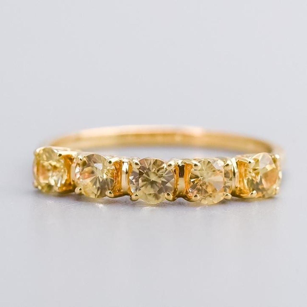 10K Gold Five Stone Citrine Ring