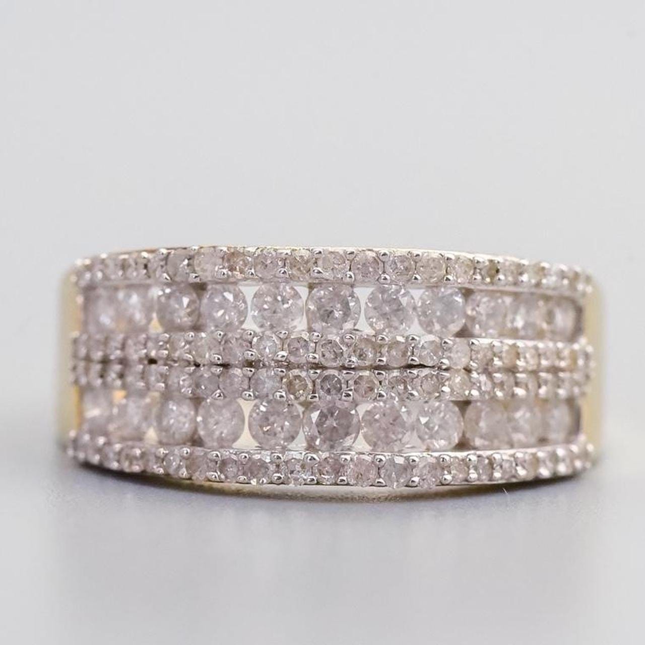 10K Gold Diamond Cluster Band