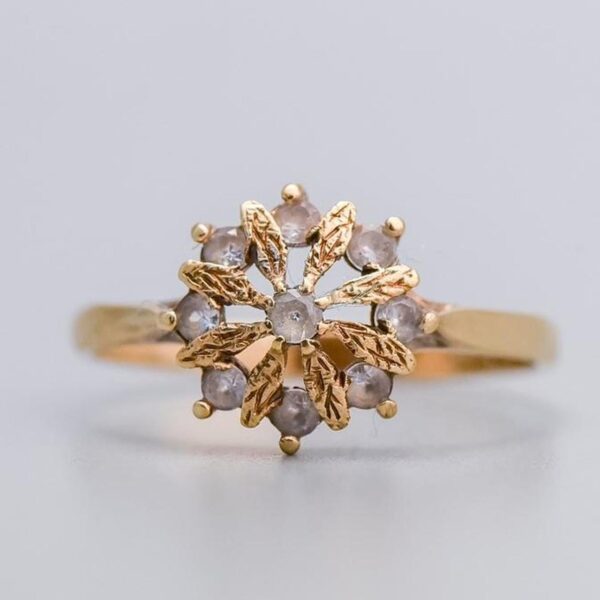 9K Gold CZ Cluster Ring