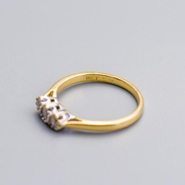18K Gold Diamond Trilogy Ring