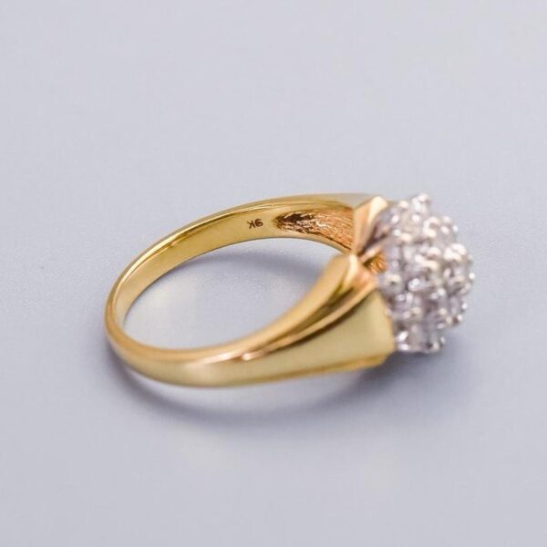 9K Gold Diamond Cluster Ring