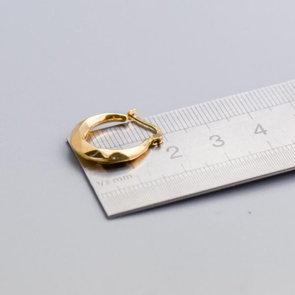 9K Gold Faceted Hoop Earrings