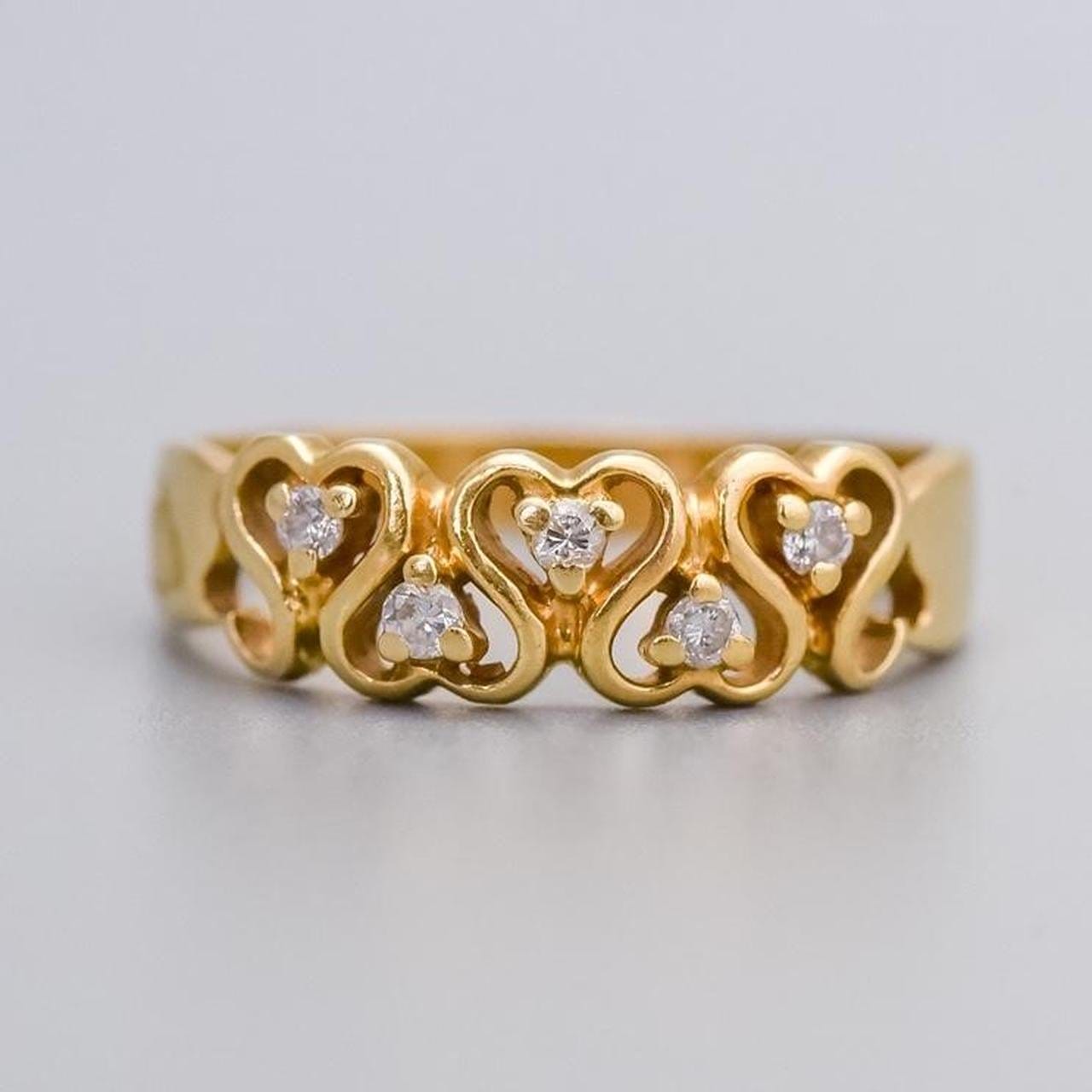 14K Gold Diamond Heart Ring
