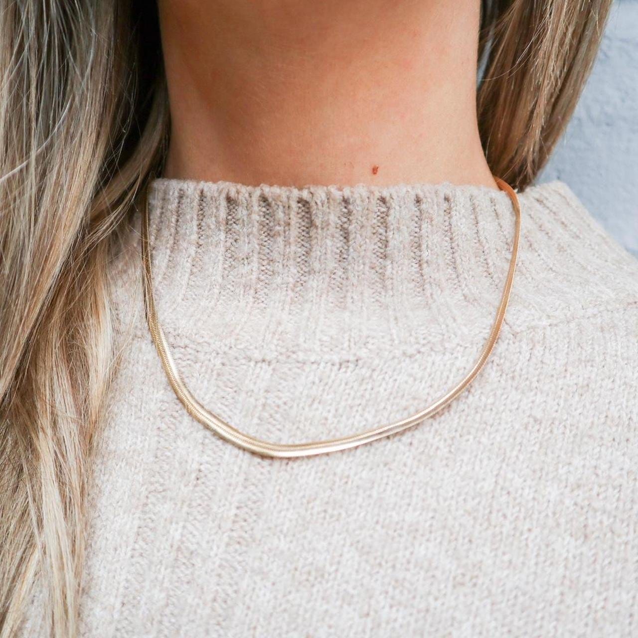 9K Gold Flat Snake Chain Necklace