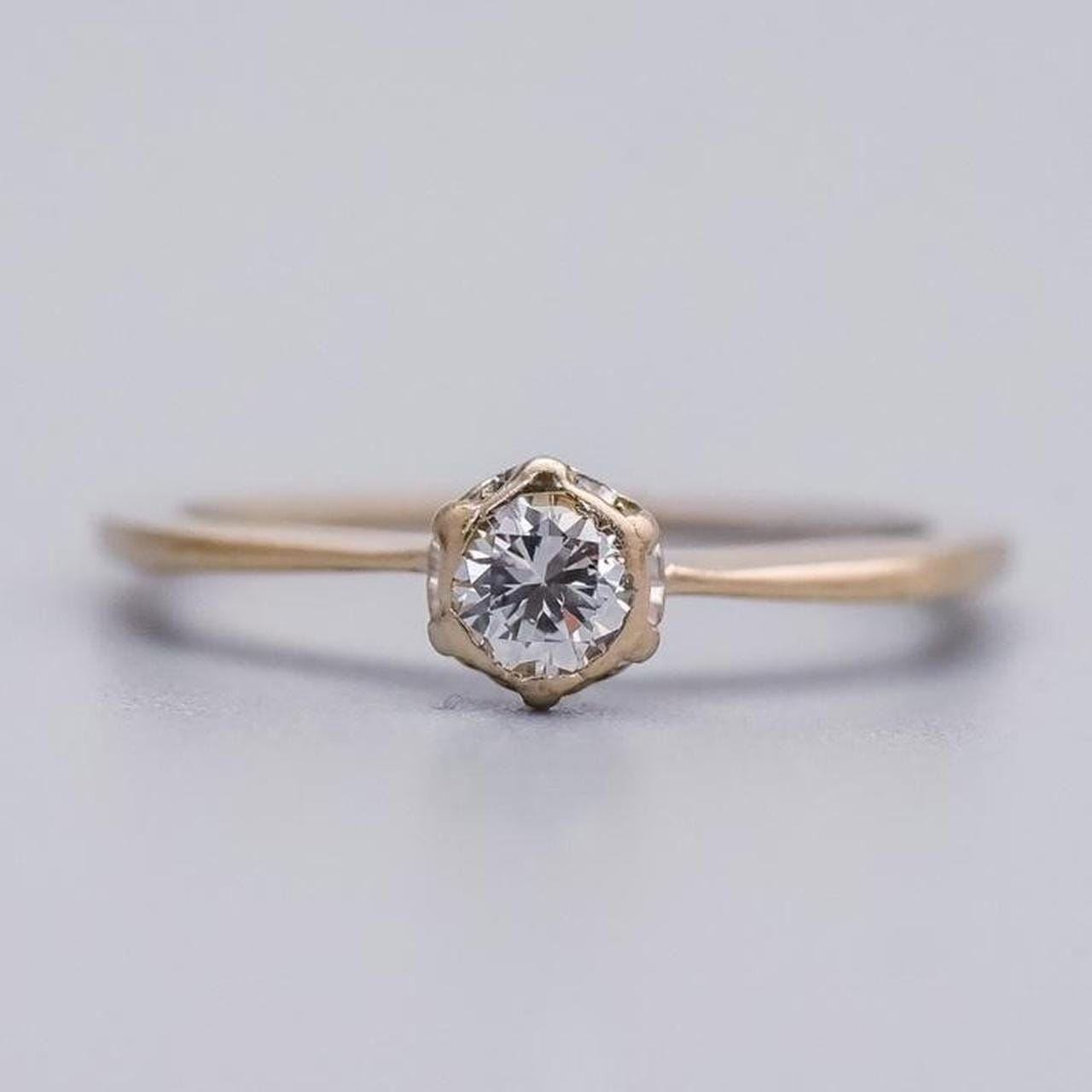 18K Gold Diamond Solitaire Ring