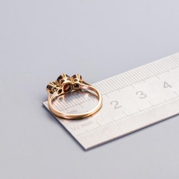 9K Gold Garnet Trilogy Ring