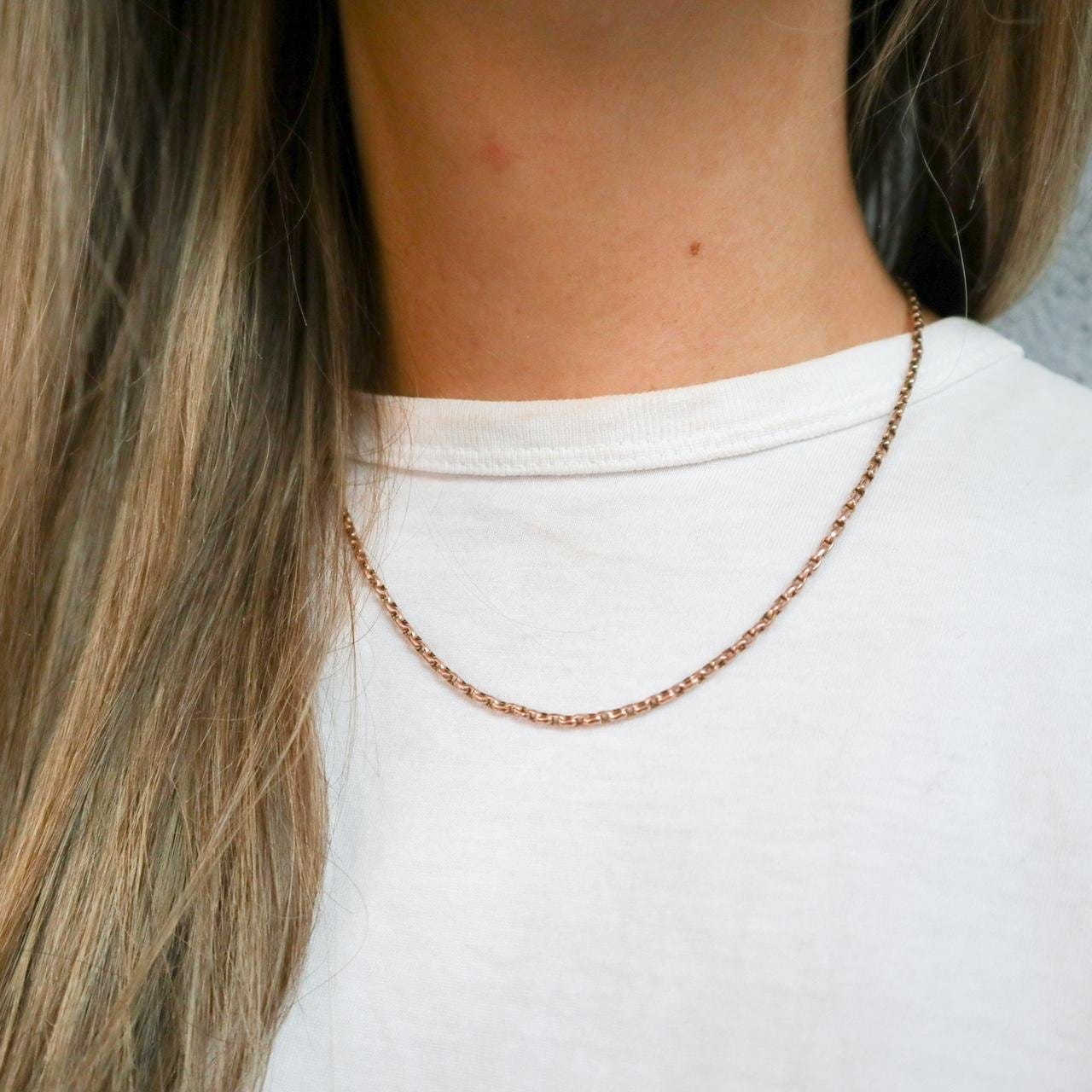 9K Rose Gold Antique Belcher Chain