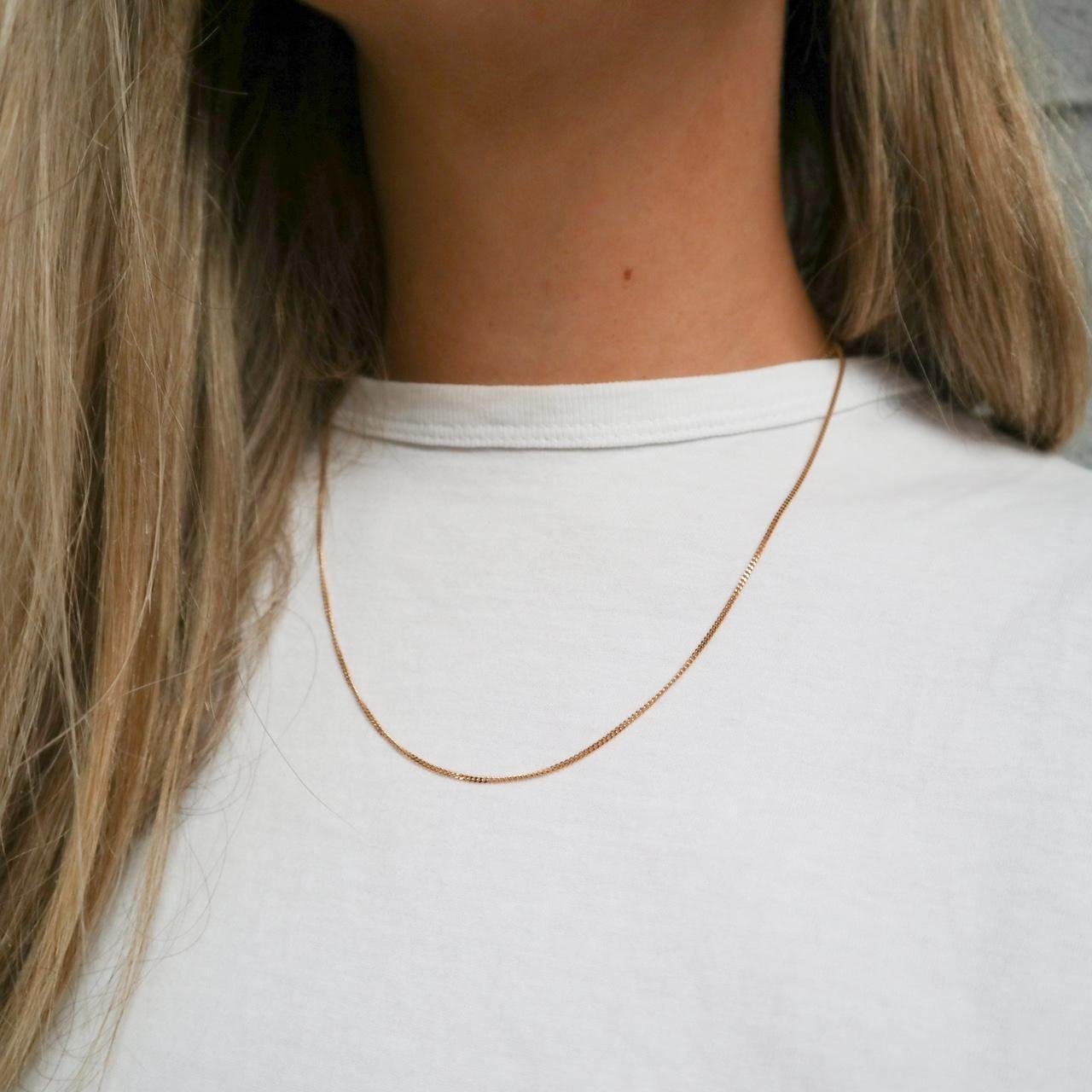 9K Gold Fine Curb Chain