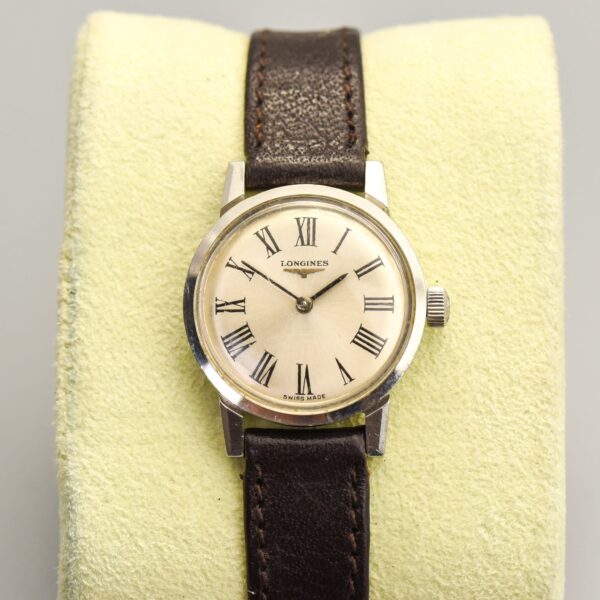 1970s Longines Ladies' Steel Watch with Roman Numeral Dial