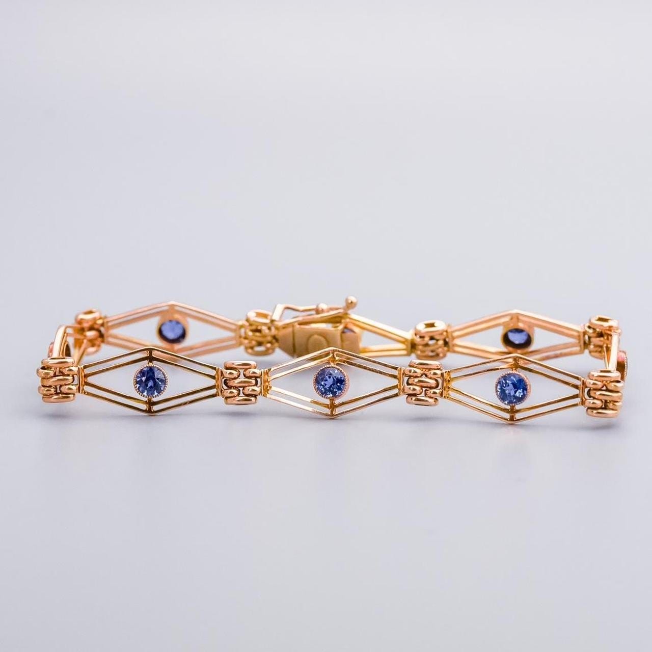 15K Gold Sapphire Bracelet