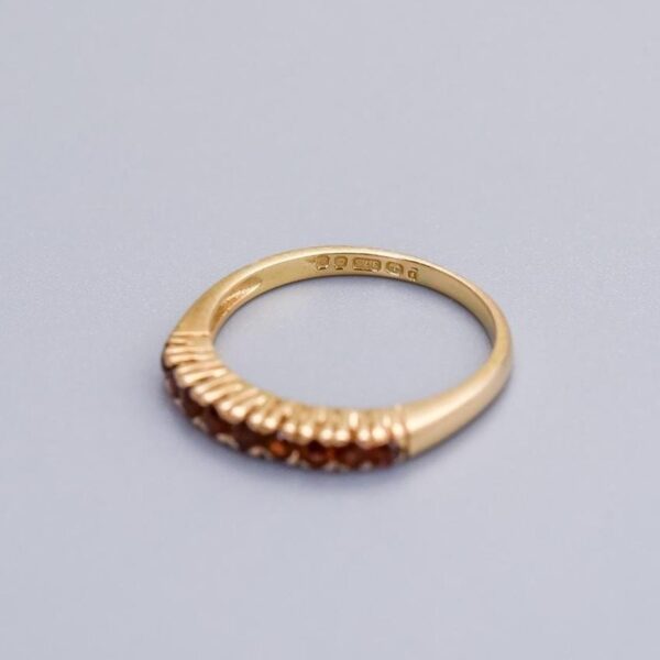 9K Gold Red Garnet Ring