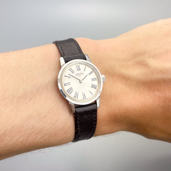 1970s Longines Ladies' Steel Watch with Roman Numeral Dial