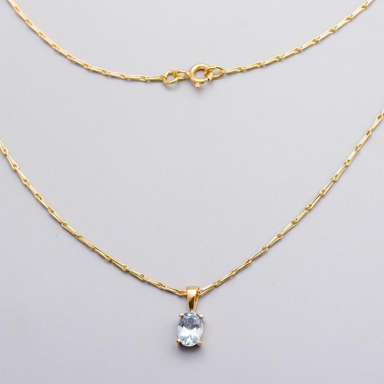 18K & 9K Gold Aquamarine Necklace