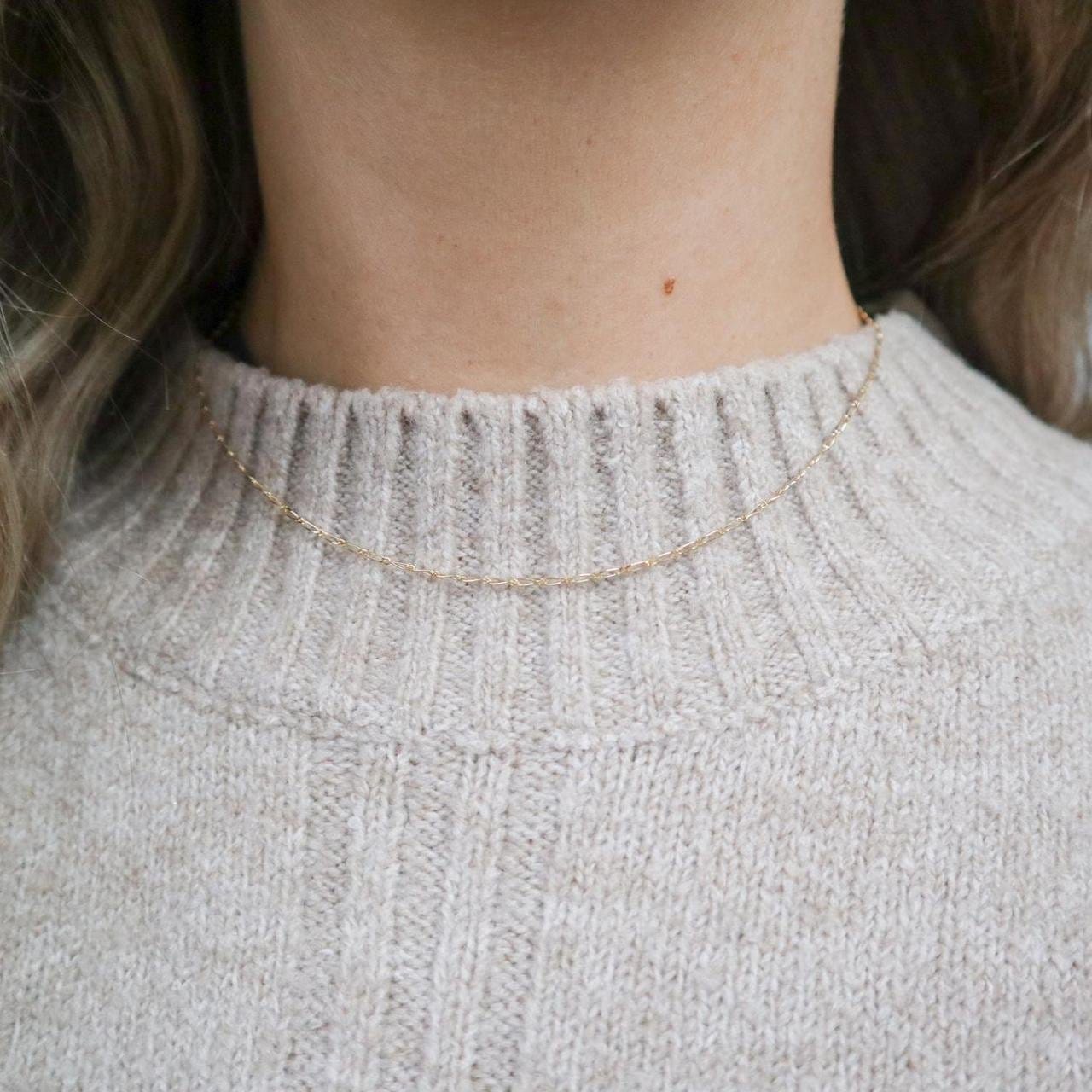 18K Gold Figaro Chain Necklace