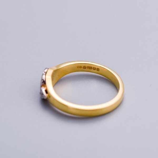 18K Gold Art Deco Diamond Trilogy Ring