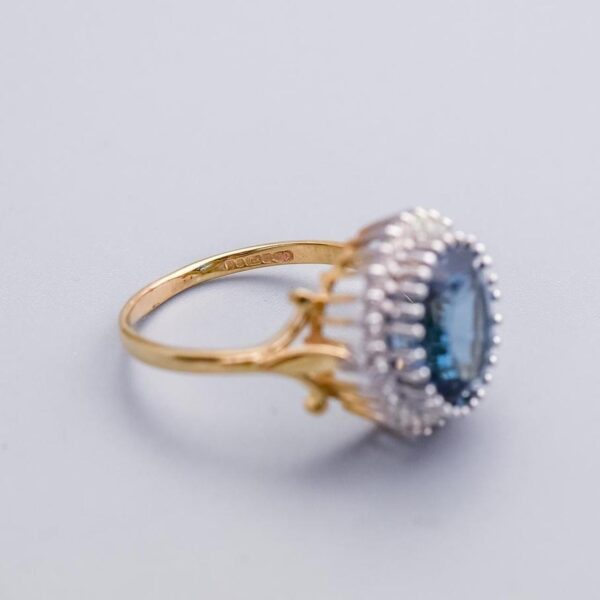 9K Gold Blue Topaz Ring