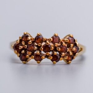 9K Gold Garnet Cluster Ring