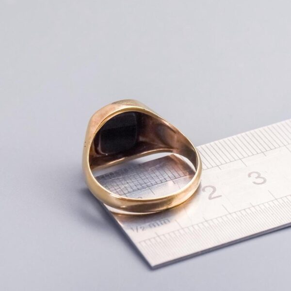9K Gold Black Onyx Signet Ring