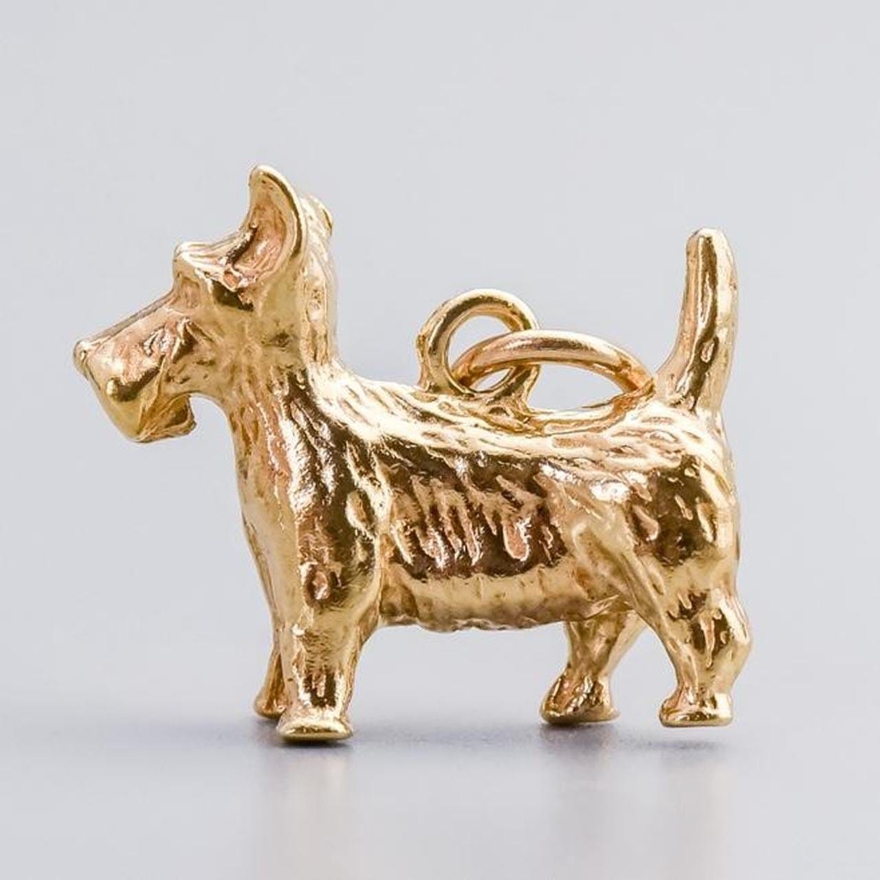 9K Gold Terrier Dog Charm