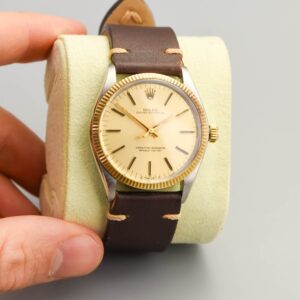 1970s Rolex Oyster Perpetual 34mm Ref. 1005 Champagne Dial and Bezel on Stainless Steel