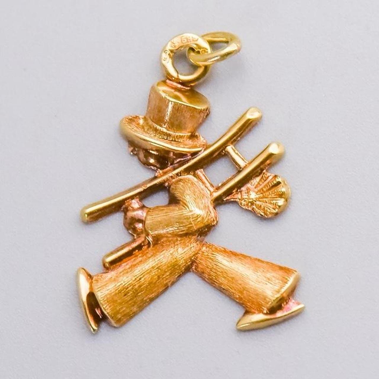 14K Gold Chimney Sweep Pendant