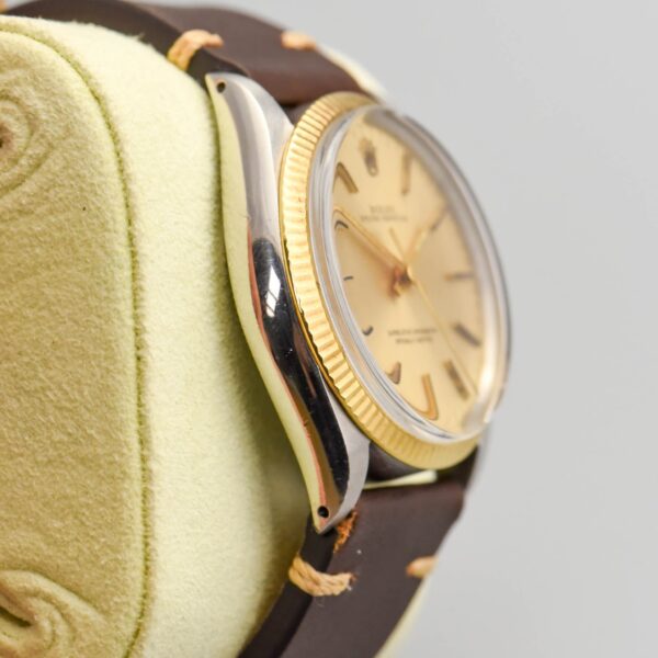 1970s Rolex Oyster Perpetual 34mm Ref. 1005 Champagne Dial and Bezel on Stainless Steel