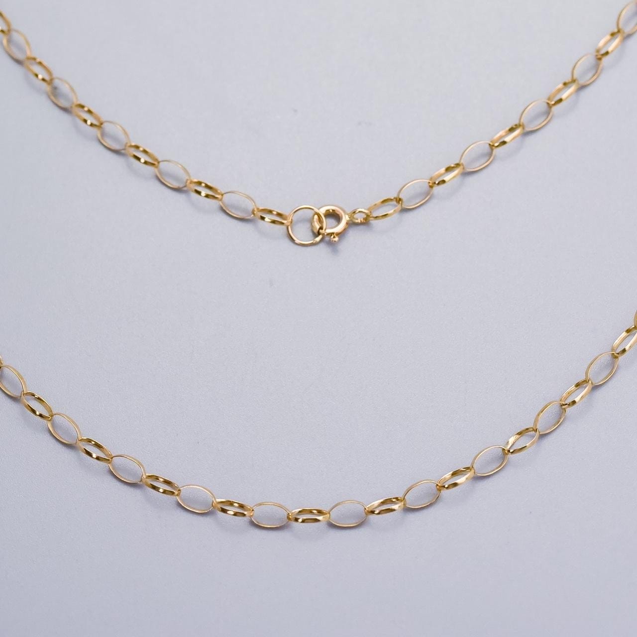 9K Gold Oval Link Chain Necklace