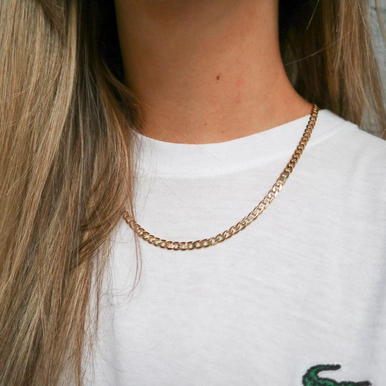 9K Gold Curb Chain Necklace